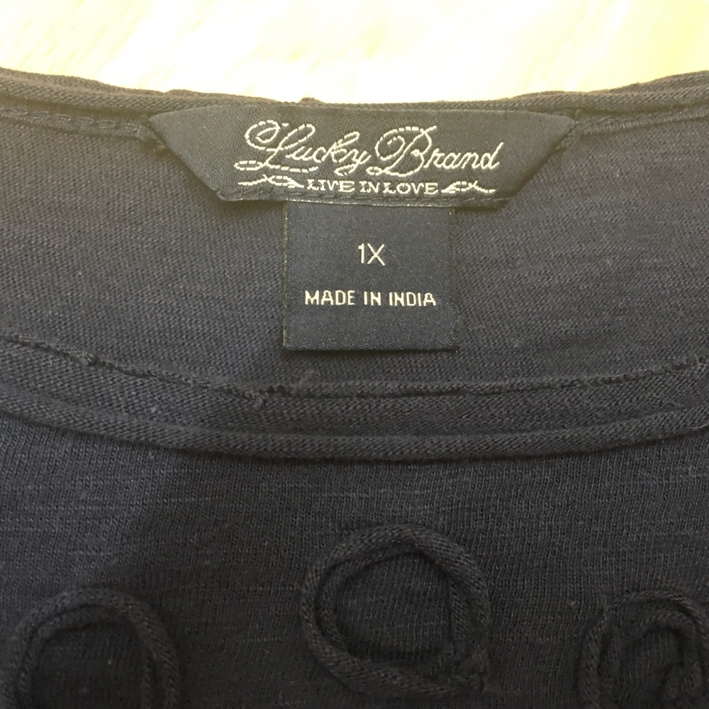 Lucky Brand Blue Shirt 3/4 Length Sleeves Size 1X - Picture 5 of 7